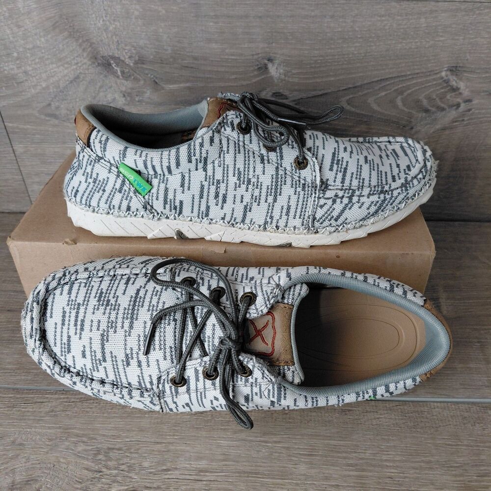 Twisted X Shoes Women 8.5 Gray Zero-X Eco Aztec Southwest Driving Sneaker Loafer